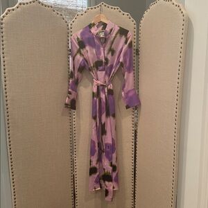 Purple and Black Floral Dress